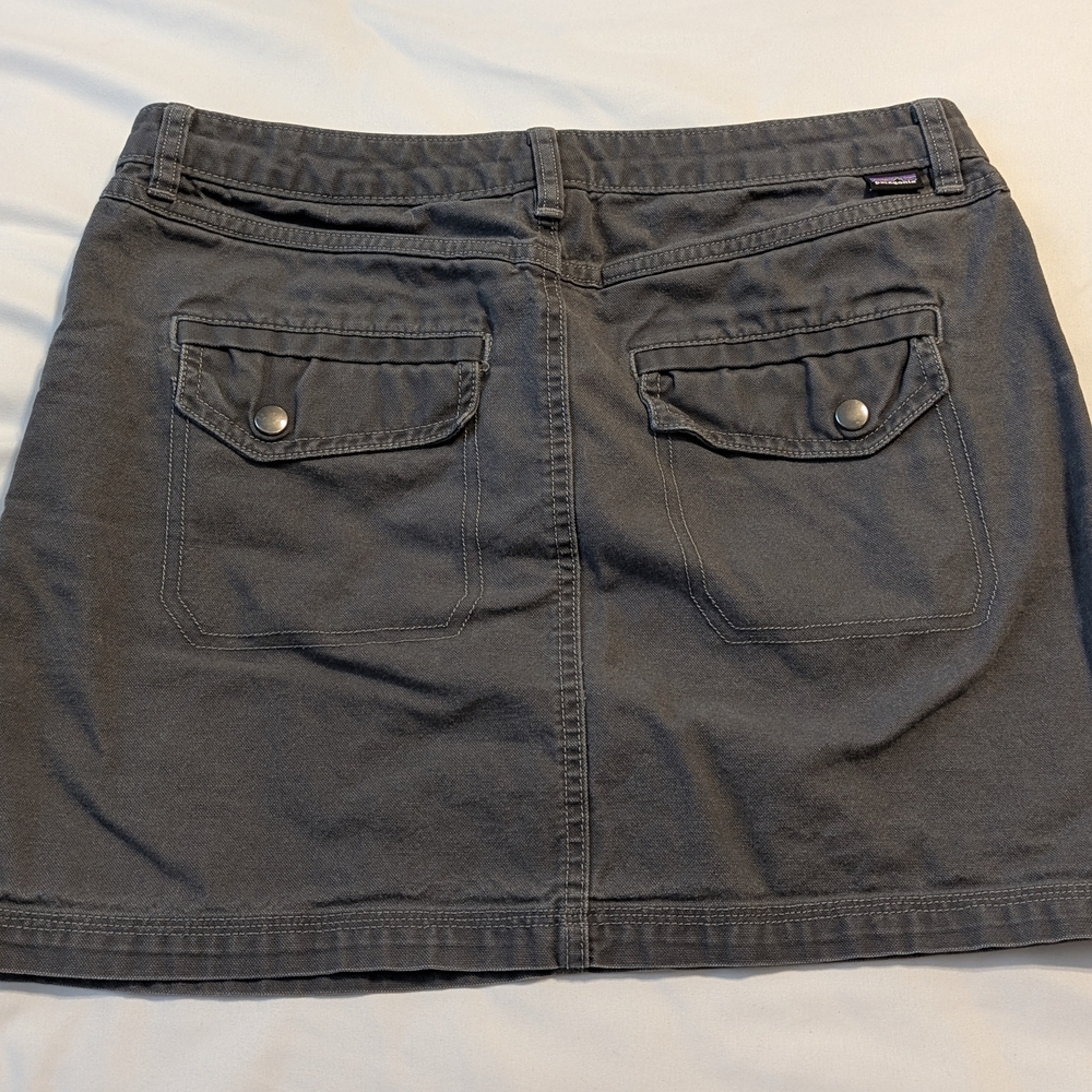 Patagonia Organic Cotton Skirt Women’s 8 Gray Utility Outdoor Casual Mini - Picture 2 of 11